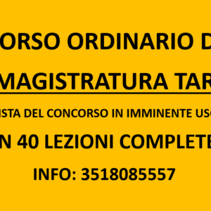 Corso Ordinario di Magistratura TAR 2025